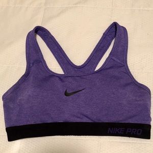 Nike pro purple sports bra
